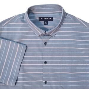 Mizzen & Main Leeward Dress Shirt, Chambray-look Performance Fabric, sz XL